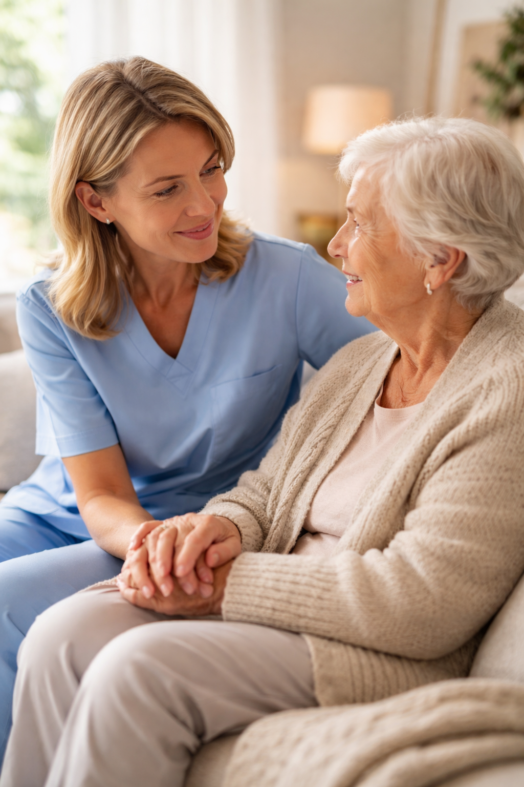 A calm moment of caregiver support
